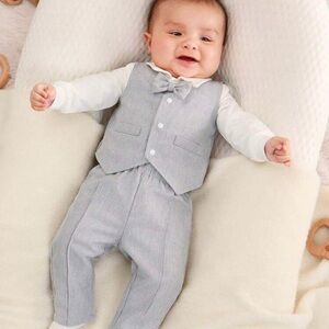 Baby Gray Vest and Pants Set